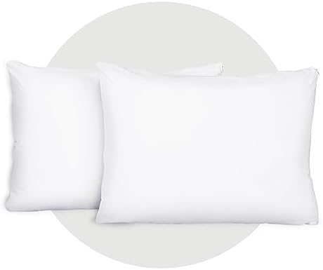 2 Pack Standard Zippered Pillow Protectors Waterproof Microfiber Durable and Breathable