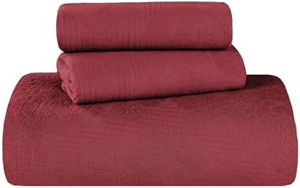 Superior Cotton Bedspread Set Queen Garnet