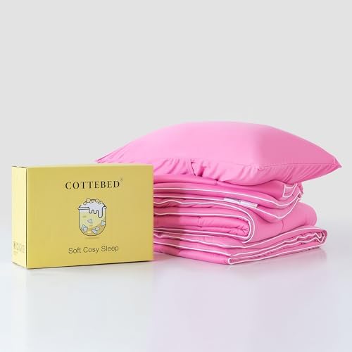 COTTEBED Ultra-Soft Comforter Set Twin XL Rose Pink