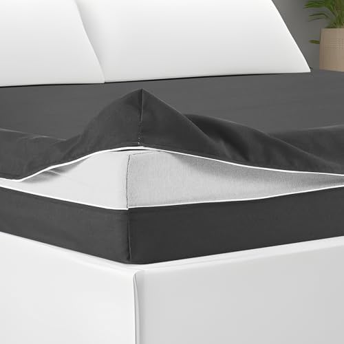 Dark Gray Zippered Mattress Protector Twin XL 12-16in