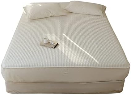 FCLDESHOP Queen Fitted Sheet Quilted Non-Slip Deep Pocket Pink 120x200cm