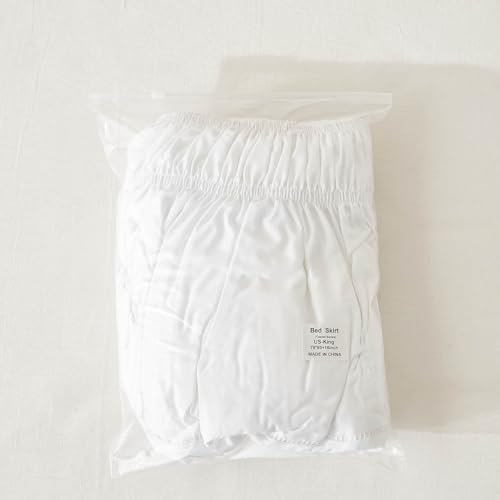 White Bed Skirt with 16 Inch Drop and Dust Ruffle