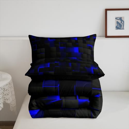 Erosebridal Comforter Set Neon Geometric Checkered