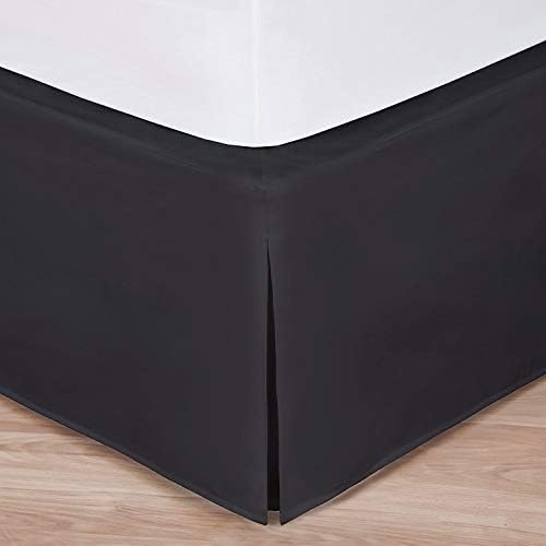 Bathroom and More Black Bed Skirt Tailored Pleat 14 Drop King