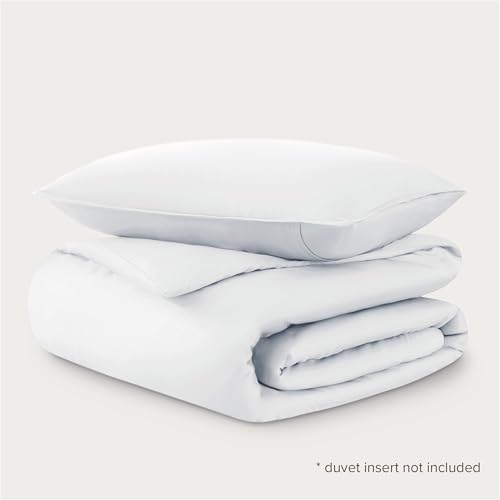 Bare Home Tencel Duvet Cover Set - Twin White 1