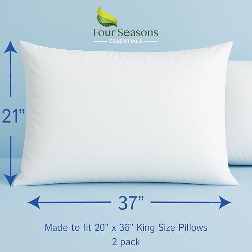 Four Seasons Essentials Waterproof King Pillow Protectors Set of 2