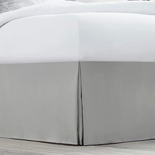 Nestl Silver Twin XL Bed Skirt 14 Inch Drop