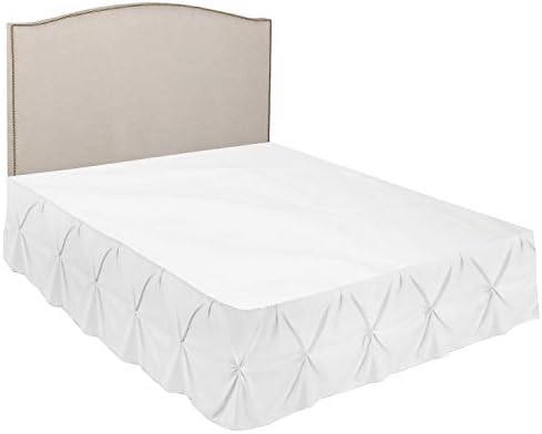 Nestl White Full Bed Skirt with Pinch Pleats