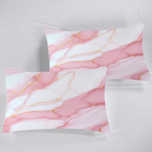 Pink Marble Comforter Set Twin Size for Girls 1