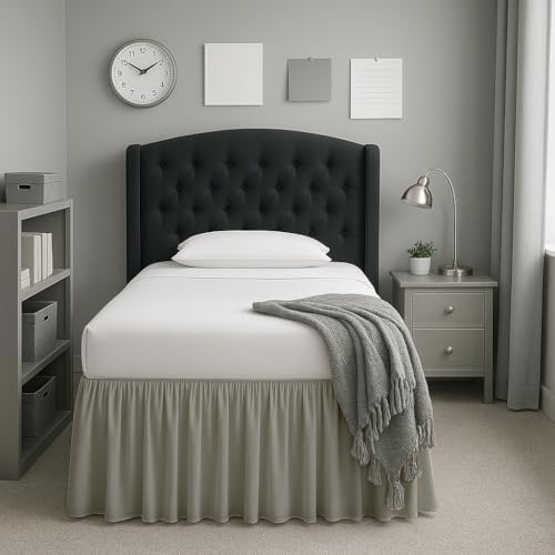 Cottingon Dorm Bed Skirt Twin XL 36 Light Grey