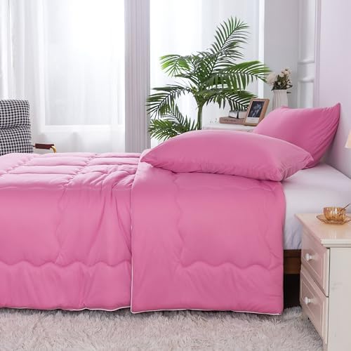COTTEBED Ultra-Soft Comforter Set Twin XL Rose Pink