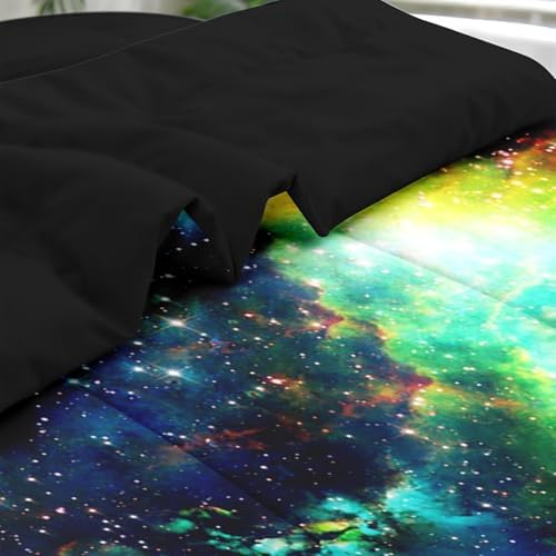 Pamnest King Size Comforter Set with Space Blue Star Design