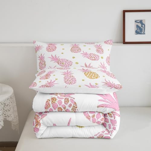 Erosebridal Pink Pineapple Comforter Set Full Size 1