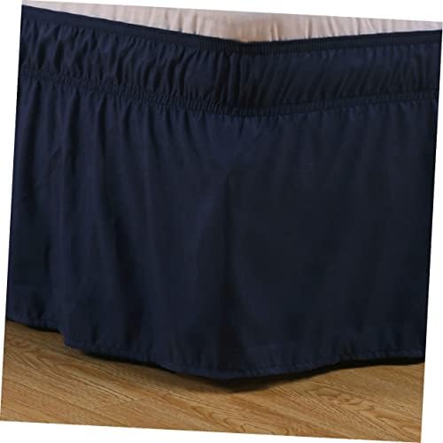TOKIDNY Solid Color Pleated Bed Skirt Elastic Band