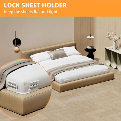 Eoepur Bed Sheet Holder 4-Pack - Heavy Duty Adjustable