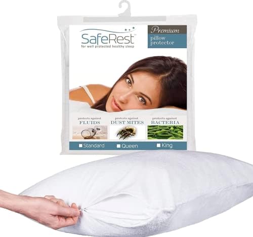 SafeRest Pillow Protector - Standard Size Waterproof Cover