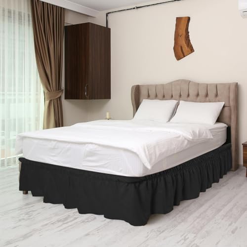 Elastic Bed Skirt Full Coverage for Queen Bed Hotel Style