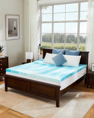 PERLECARE 3 Inch Queen Memory Foam Mattress Topper with Cooling Gel 1