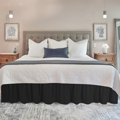 Elastic Bed Skirt Full Coverage for Queen Bed Hotel Style