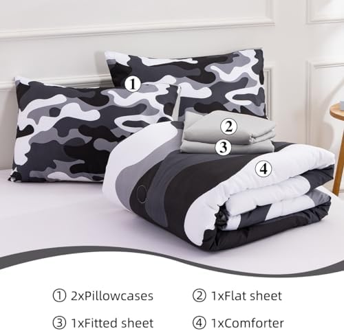 Holawakaka Camouflage Comforter Set 5 Piece King Size