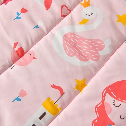 Yadangxiawa 2-Piece Kids Comforter Set with Princess Pattern