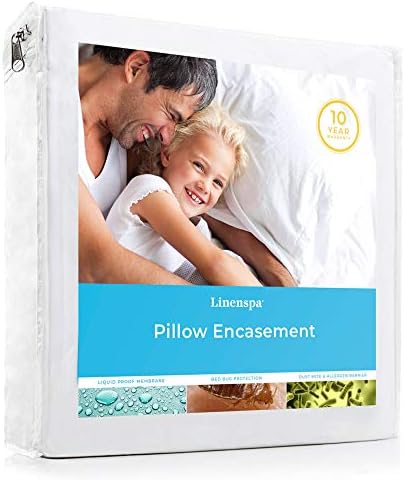 Linenspa Waterproof Pillow Encasement - Queen Size White 1