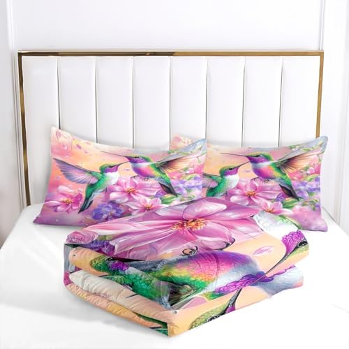 CCoutueChen Hummingbird Comforter Set King Size