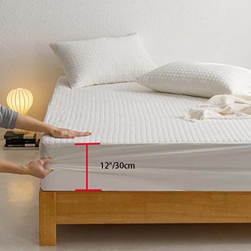 FCLDESHOP Thick Quilted Fitted Sheet Khaki 120x200cm30cm