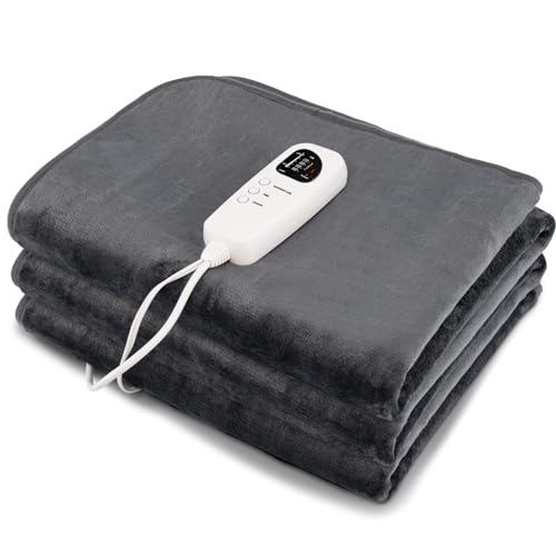 CLEEMAN Electric Mattress Pad with 5-Level Heating and 8H Timer