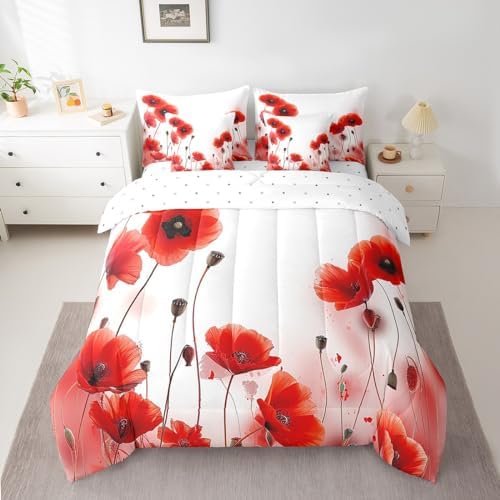 Erosebridal Poppy Comforter Set 7 Piece King Size