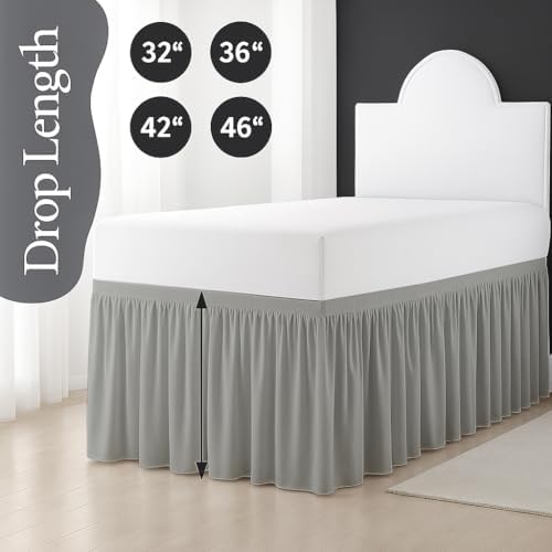 Cottingon Dorm Bed Skirt Twin XL 36 Light Grey