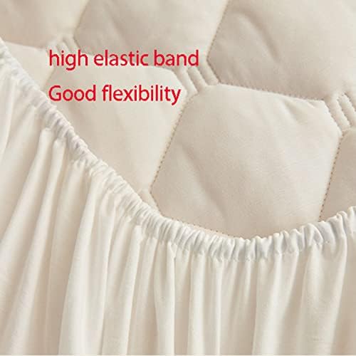 FCLDESHOP 200x200cm Thick Quilted Fitted Sheet Grey