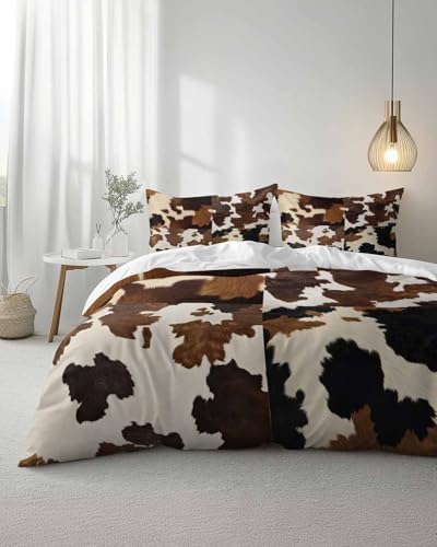 Cow Patterned Duvet Cover Queen Size Set