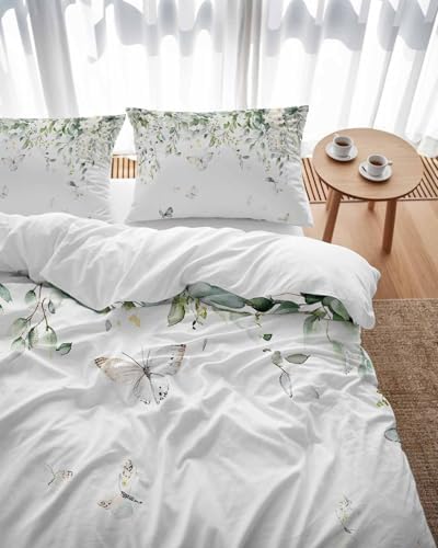 ZOE GARDEN Eucalyptus Queen Duvet Cover Set 3 Piece