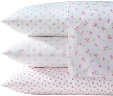 Laura Ashley Kids Sheet Set - Queen 100 Polyester Pink Bows