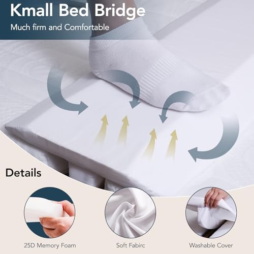 Kmall Bed Bridge Twin to King Mattress Converter Kit