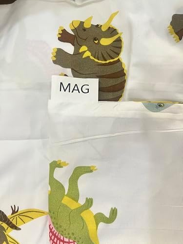 MAG 3PCS White Dinosaur Queen Bedding Sheet Set