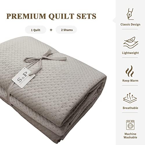 SimpleOpulence Velvet Bedspread Set 3Pcs Queen Size