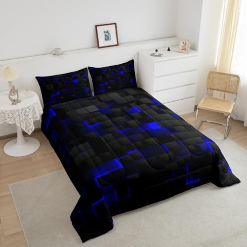 Erosebridal Comforter Set Neon Geometric Checkered