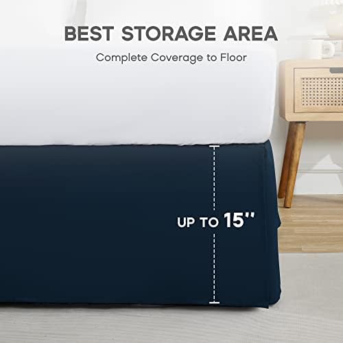 Sonive Twin Bed Skirt with 15 Drop Pleated Design