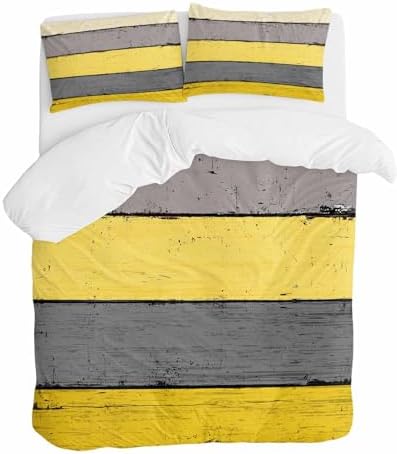 ZOE GARDEN Yellow Queen Duvet Cover Set 3 Pc