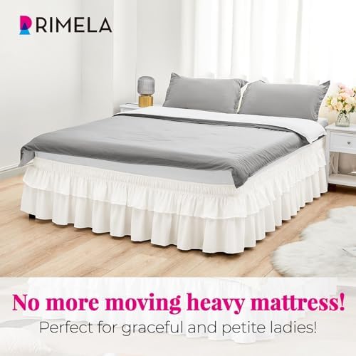 RIMELA Ivory Ruffle Bed Skirt 14 Inch Drop