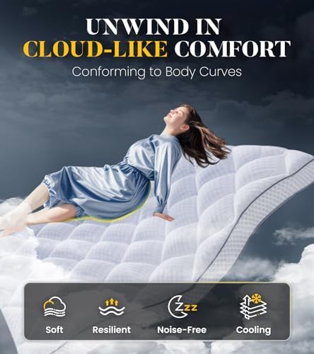 Milcabe 3 Inch Ultra-Fluffy Memory Foam Mattress Topper King 1