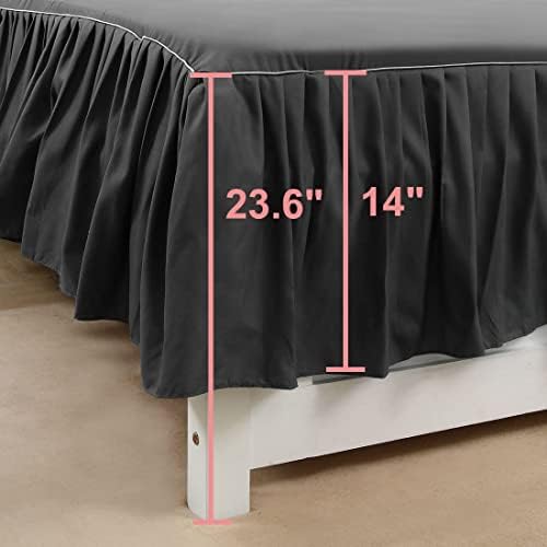 Brushed Polyester Bed Skirt with 14 Inch Drop