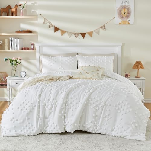 VIVILINEN 3-Piece Boho Tufted Dots Kids Bedding Set 1
