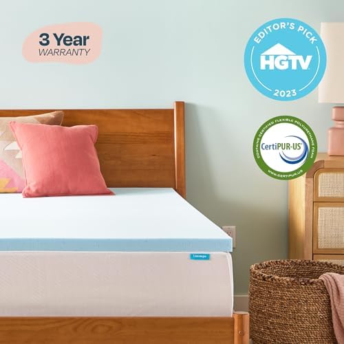 Linenspa Memory Foam Mattress Topper 2 Inch Gel Infused Cooling Pressure Relieving