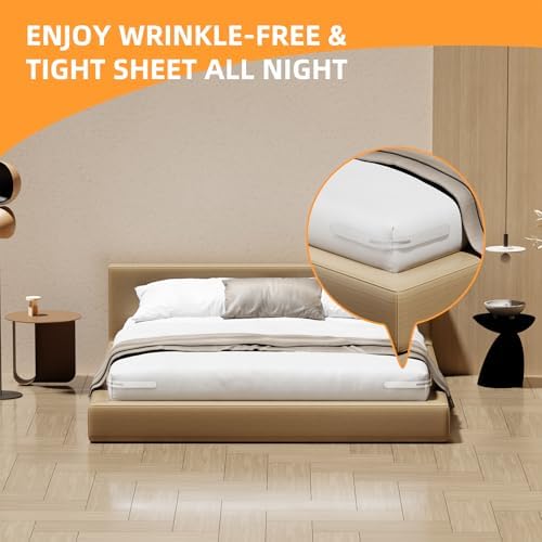 Eoepur Bed Sheet Holder 4-Pack - Heavy Duty Adjustable