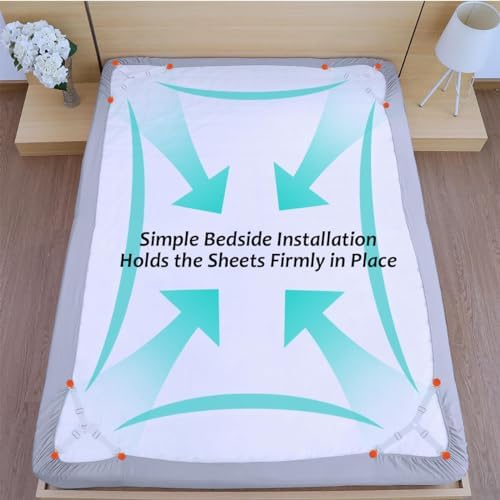 Tuyeabc Heavy Duty Adjustable Sheet Straps with Clips