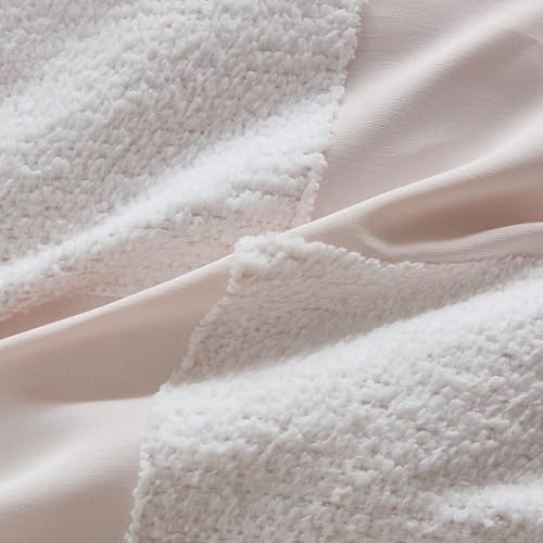 Kids Comforter Set - Blush Pink Chenille Checkered Full