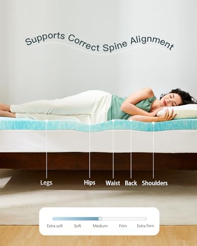 PERLECARE 3 Inch Queen Memory Foam Mattress Topper with Cooling Gel 1
